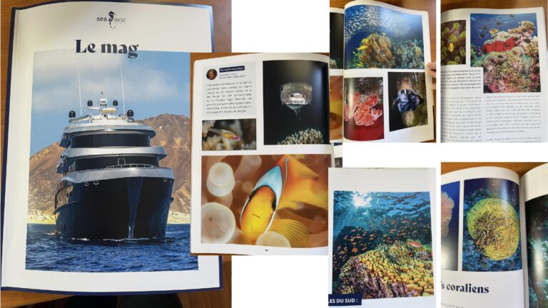 Nombreuses photos promotionnelles dans le magazine de Seabase, croisiériste en mer rouge